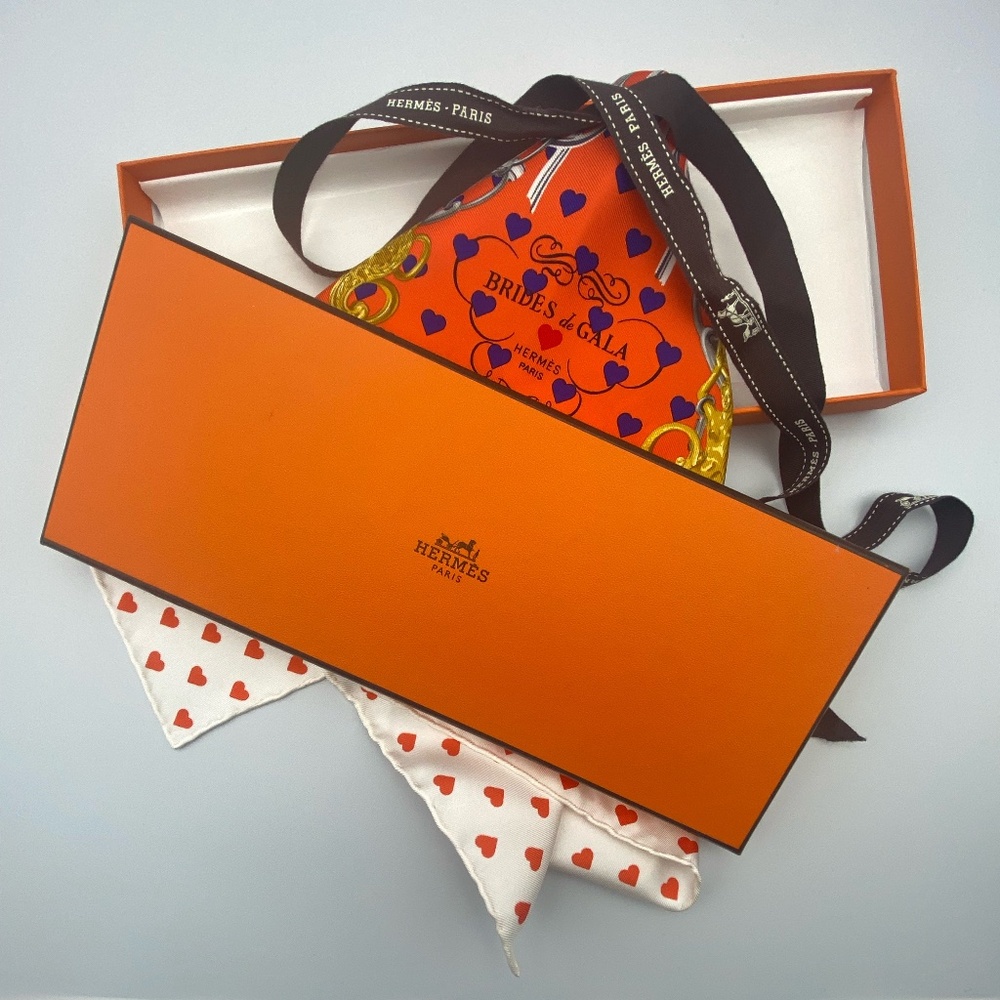 Authentic Hermès Brides de Gala Silk Scarf 16" Vintage with Box
